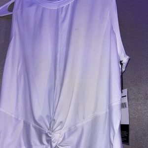 Large white women’s workout tank top